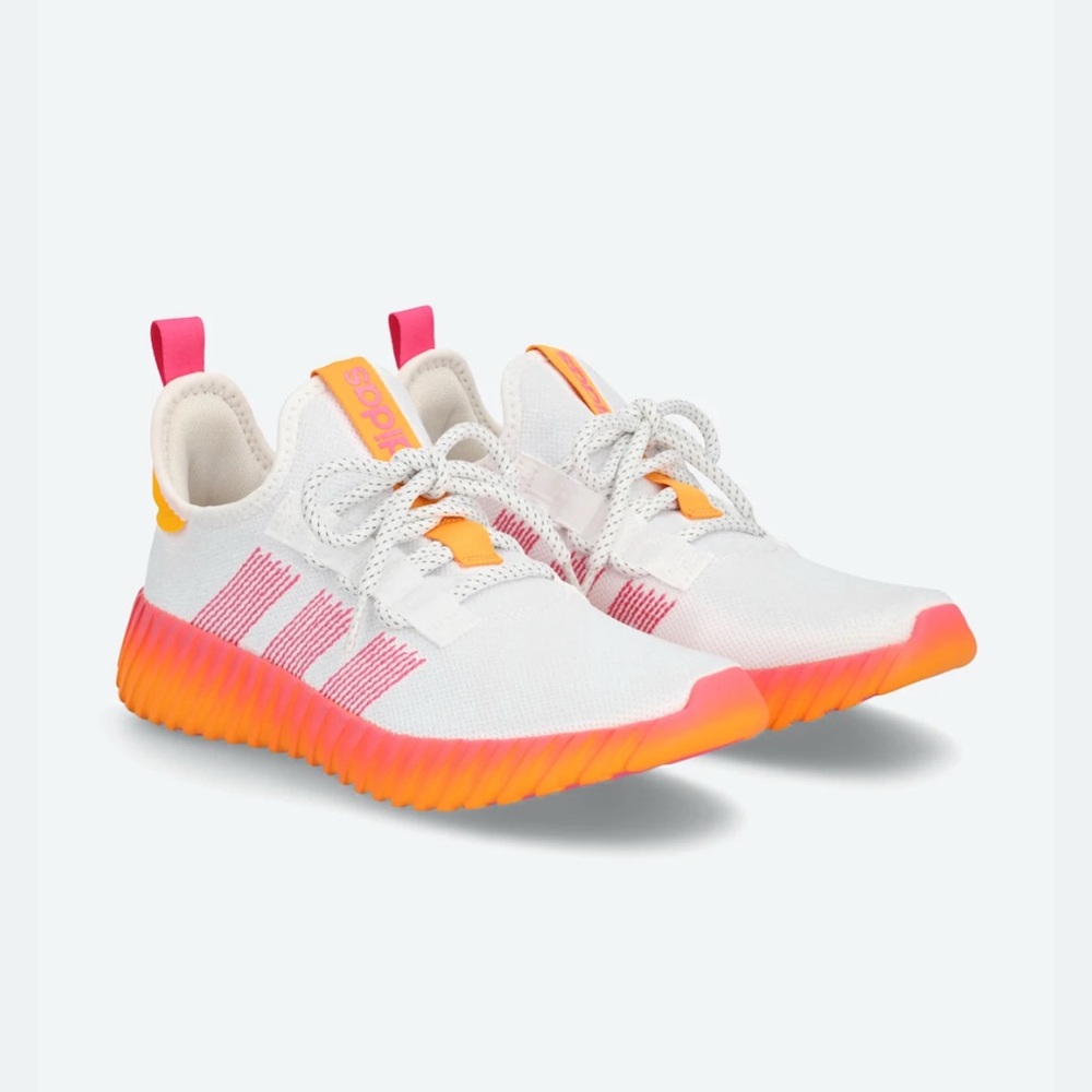 adidas Women's Athletic Shoes - White, Pink, and Orange